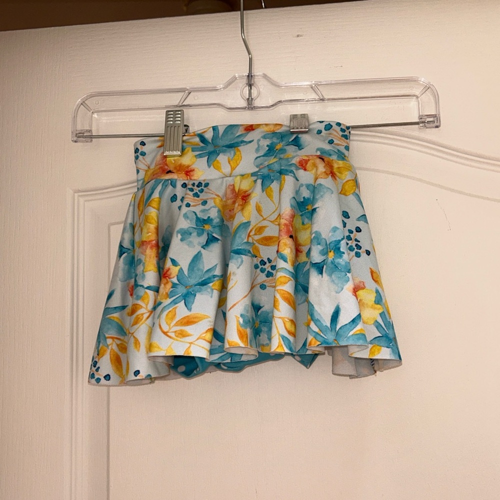Floral Blue and Yellow Skort